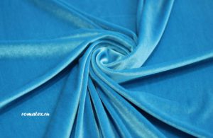 Ткань костюмная
 Бархат стрейч цвет голубой